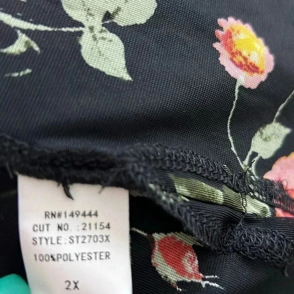 Siren Lily floral long beach plus size coverup cardigan size 2X - Picture 6 of 7